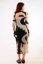 Mesh Long-Sleeve Dress “Errejota”